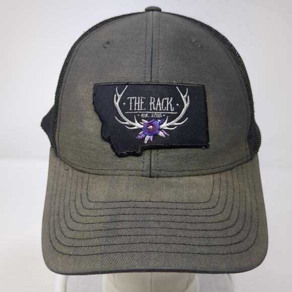 The Rack Snapback Trucker Hat Gray One Size Adjustable Mesh Back Richardson - Picture 2 of 10